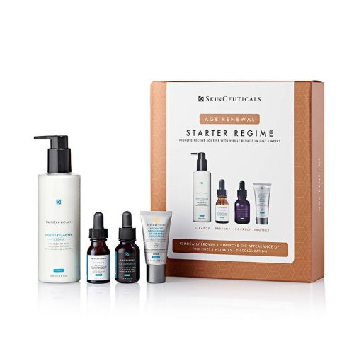 SkinCeuticals Starter Kit Age Renewal for Dry and Ageing Skin[Gentle Cleanser 200ml, C E Ferulic 15ml, H.A. Intensifier 15ml + Advanced Brightening UV Defense 15ml]