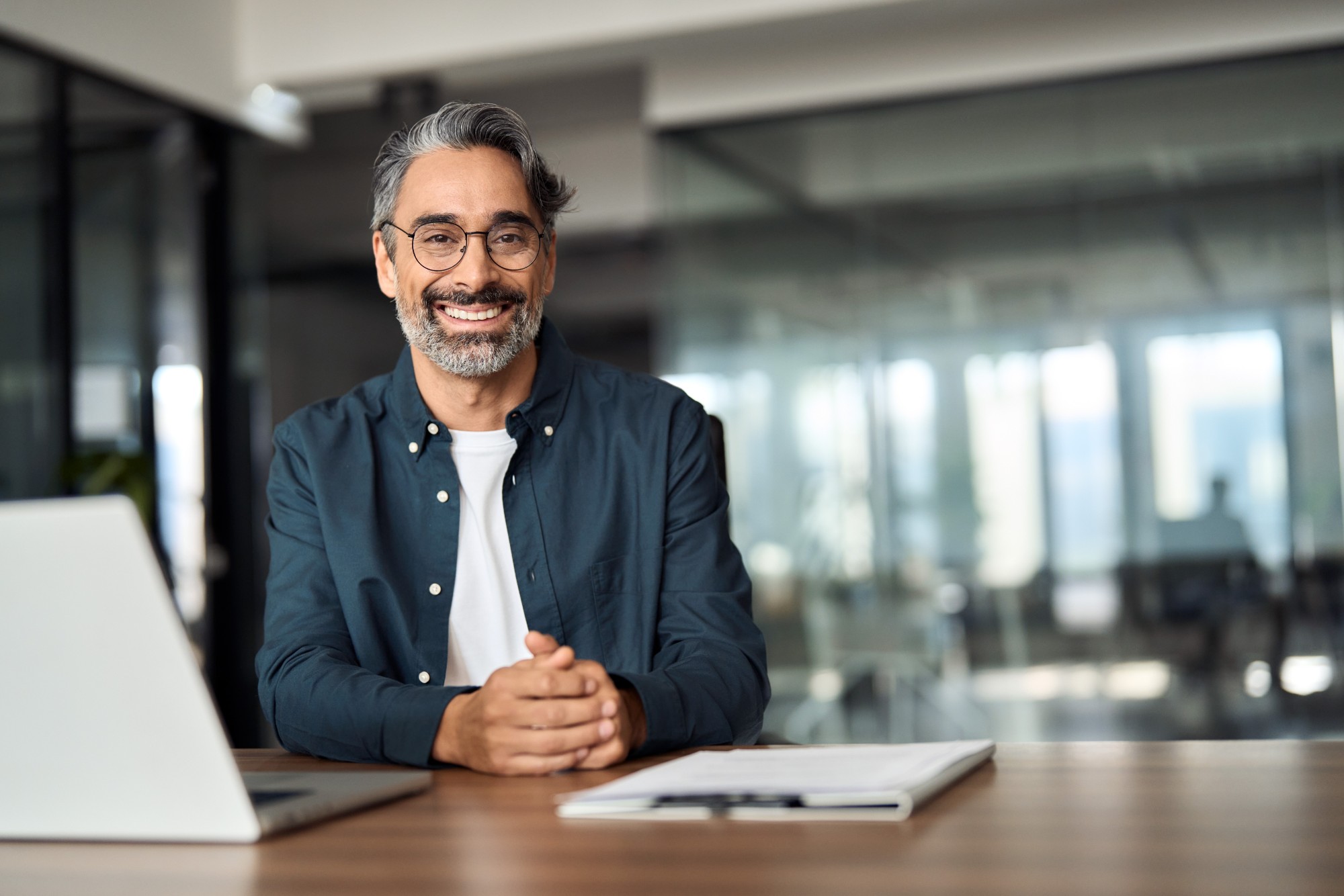 Happy, middle-aged man